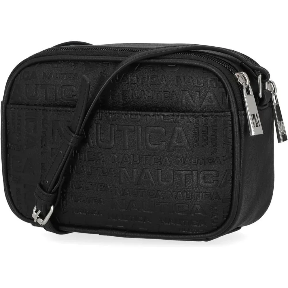 Women's Embossed (Black) PU leather Candid Camera Adjustable Crossbody Bag